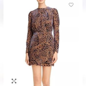 The Kooples Artichoke Burnout Velvet Leopard Mini Dress nwot